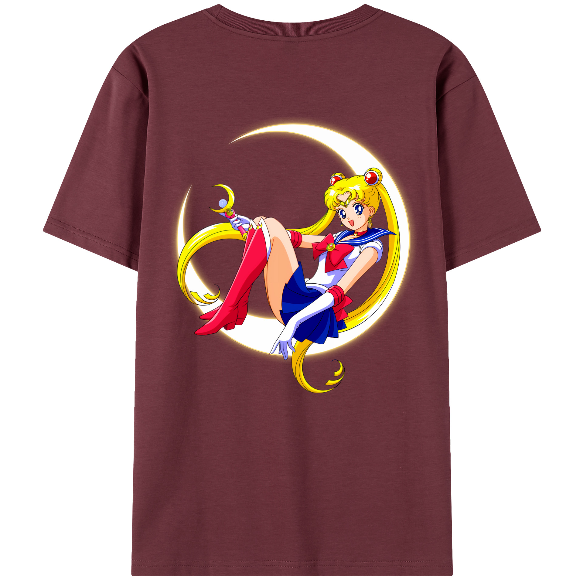 （画像用） 美少女戦士セーラームーン 月野 うさぎ つきの うさぎ Sailor Moon Tsukino Usagi 綿100％半袖Tシャツ（背面プリント）